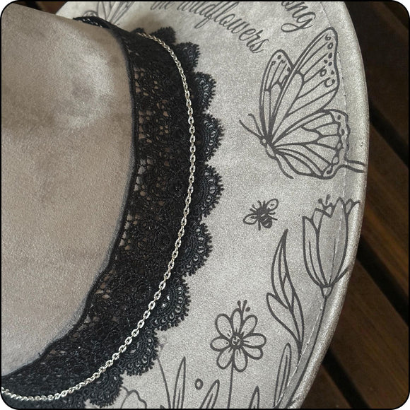 Wildflower Wanderer | Western Wide-Brim Hat | Vegan Suede | Laser Engraved