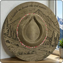 The Mountain Meadow | Wide Brim Fedora Hat | Vegan Suede | Laser Engraved-1