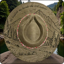 The Mountain Meadow | Wide Brim Fedora Hat | Vegan Suede | Laser Engraved-5
