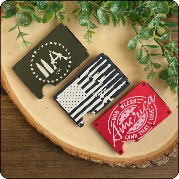 Collection of minimalist wallets in various colors, featuring sleek and durable designs.