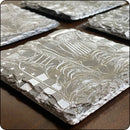 Close-up of military boots slate coaster edges, showcasing natural stone texture and durability