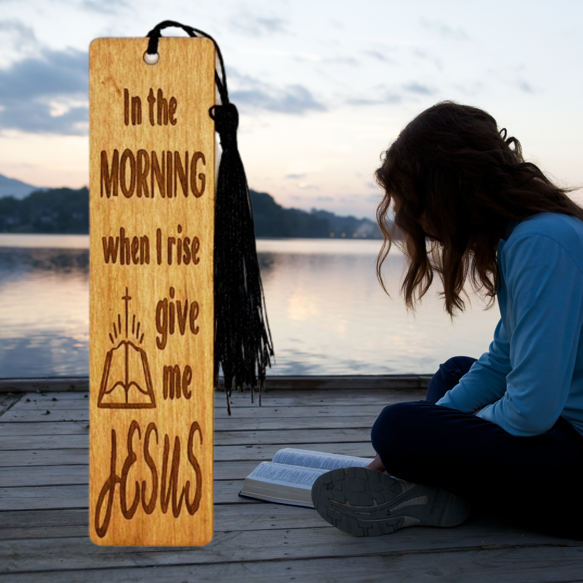 In the morning give me Jesus Wooden Bookmark