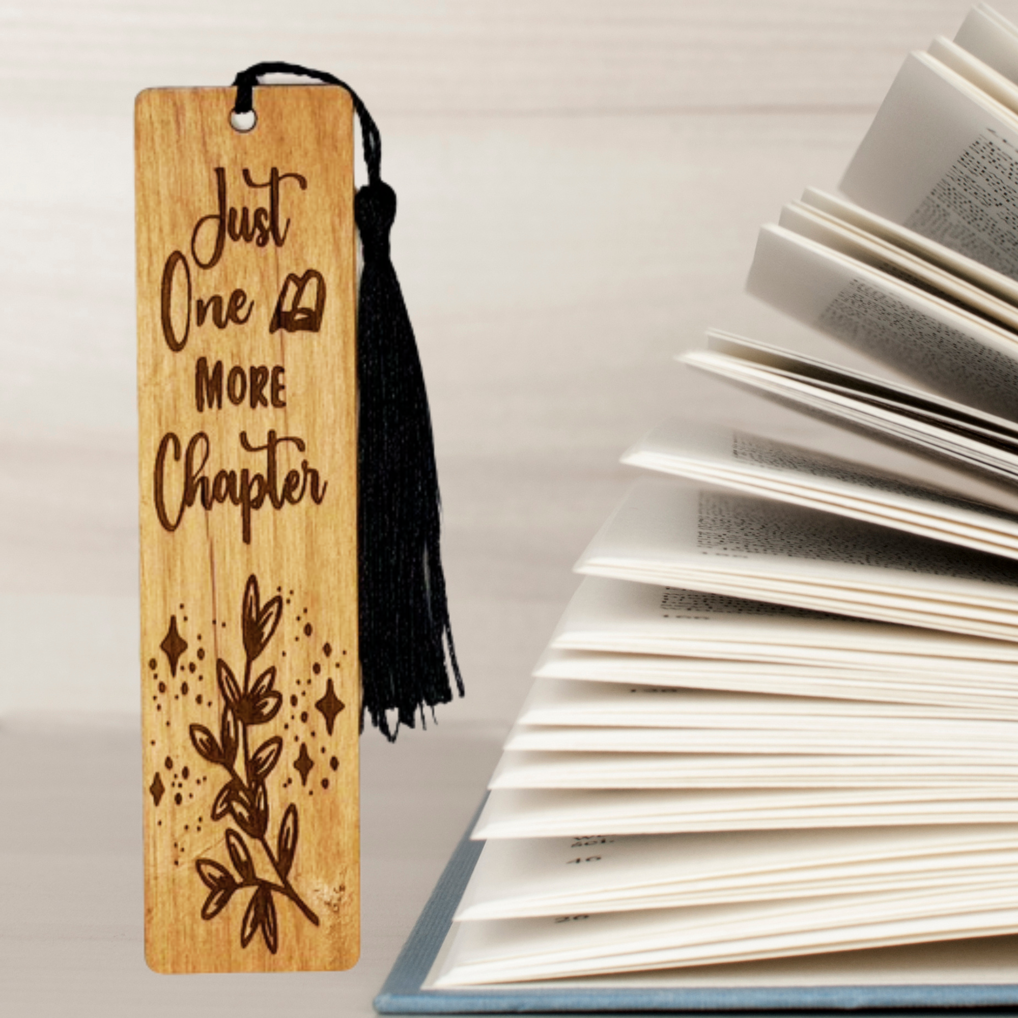 Just one more chapter Wooden Bookmark